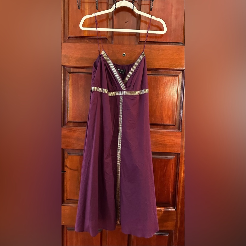 BCBG MAXAZRIA Dress Size Large Plum Empire Waist RARE!!